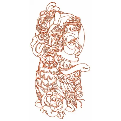 Preview of Dangerous Stranger embroidery design featuring intricate details for girls and women.