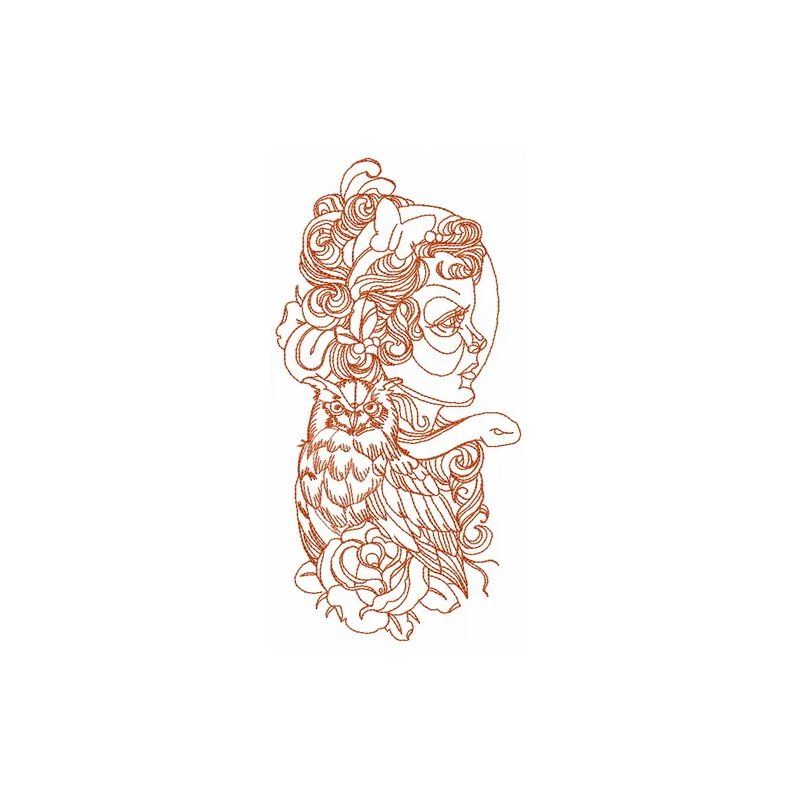 Preview of Dangerous Stranger embroidery design featuring intricate details for girls and women.