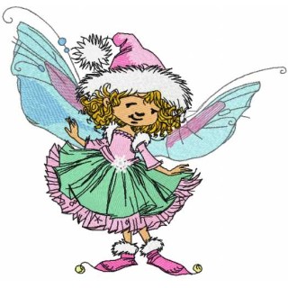 Cute winter fairy  embroidery design - Embroidery Design