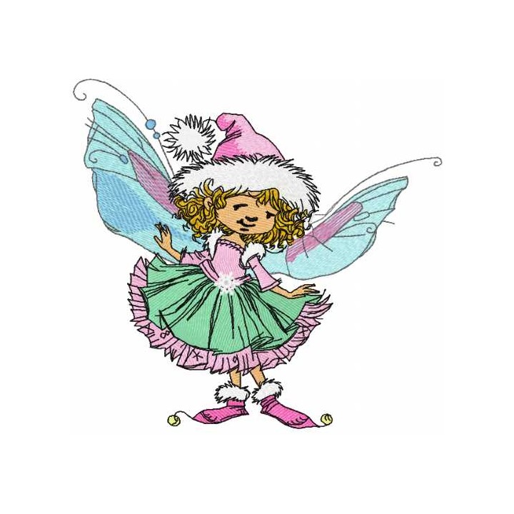 Cute winter fairy  embroidery design - Embroidery Design