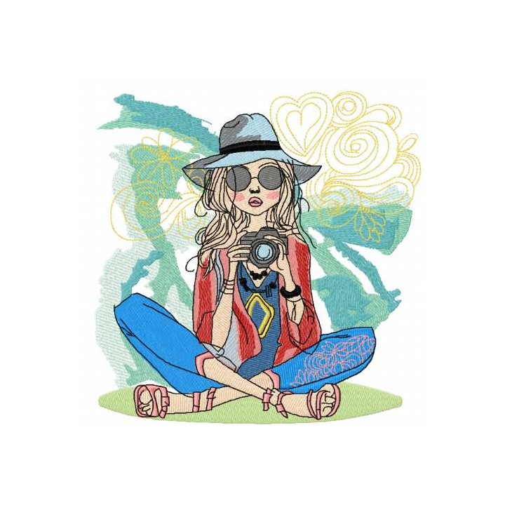 Young photographer 4 embroidery design - Embroidery Design