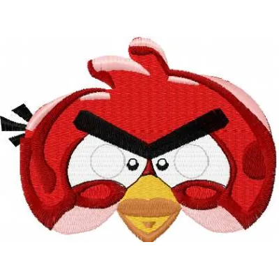 Preview of the Angry Bird red 5 embroidery design, showcasing a vibrant and playful character for creative stitching project…