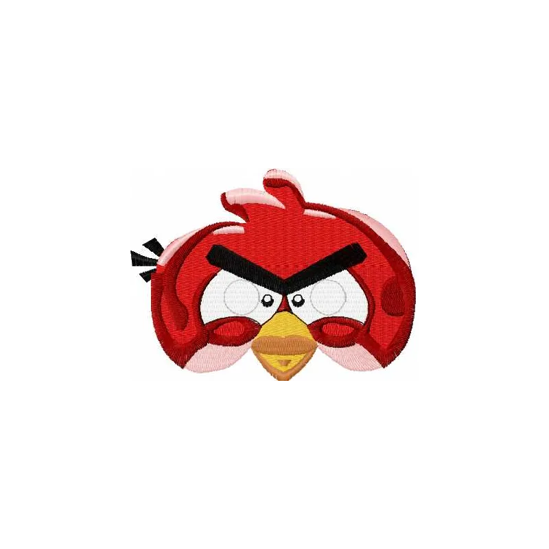 Preview of the Angry Bird red 5 embroidery design, showcasing a vibrant and playful character for creative stitching project…