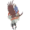 Harley Davidson Eagle 4 embroidery design showcasing a striking eagle motif suitable for auto and moto projects.