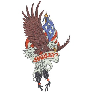 Harley Davidson Eagle 4 embroidery design - Embroidery Design