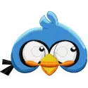Preview of the Angry Bird blue 3 embroidery design, showcasing a vibrant and playful stitched motif.