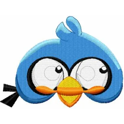 Preview of the Angry Bird blue 3 embroidery design, showcasing a vibrant and playful stitched motif.