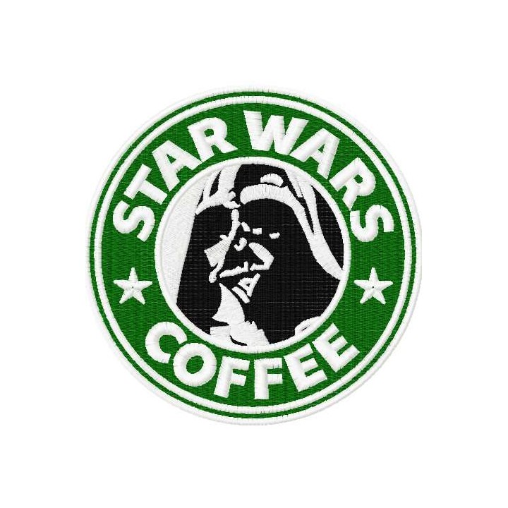 Darth Vader coffee embroidery design - Embroidery Design