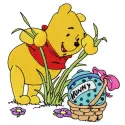 Winnie Pooh found pot embroidery design featuring Pooh, Piglet, and Tigger, perfect for cheerful stitching projects.