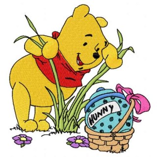 Winnie Pooh found pot embroidery design - Embroidery Design