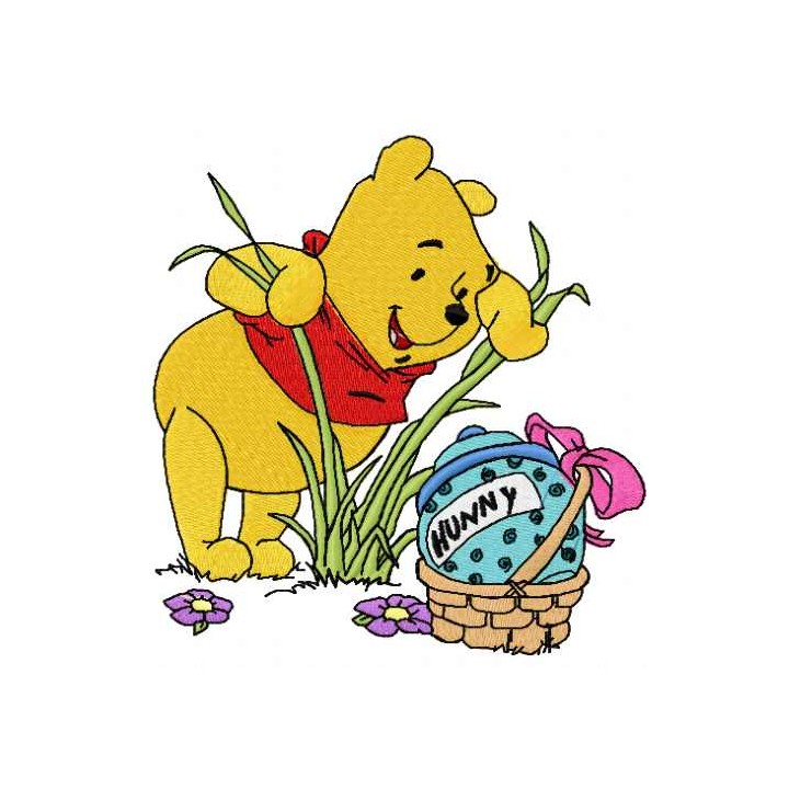 Winnie Pooh found pot embroidery design - Embroidery Design