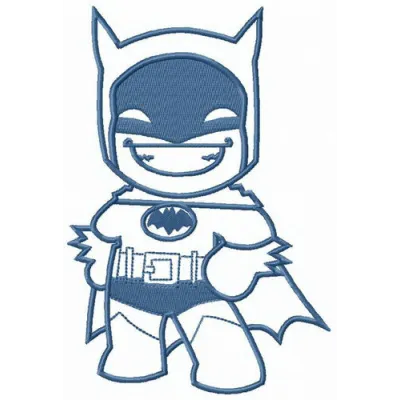 Batman pleased with himself embroidery design featuring a joyful Batman motif for creative stitching projects.