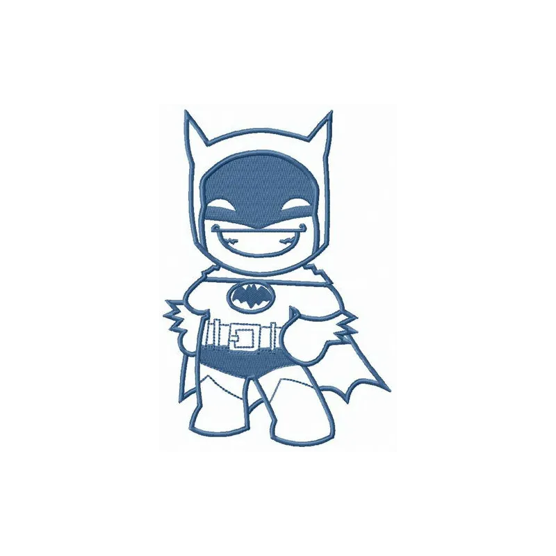 Batman pleased with himself embroidery design featuring a joyful Batman motif for creative stitching projects.