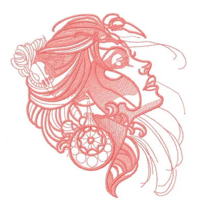 Preview of the Exotic Beauty 2 embroidery design, featuring intricate patterns ideal for girls and women.
