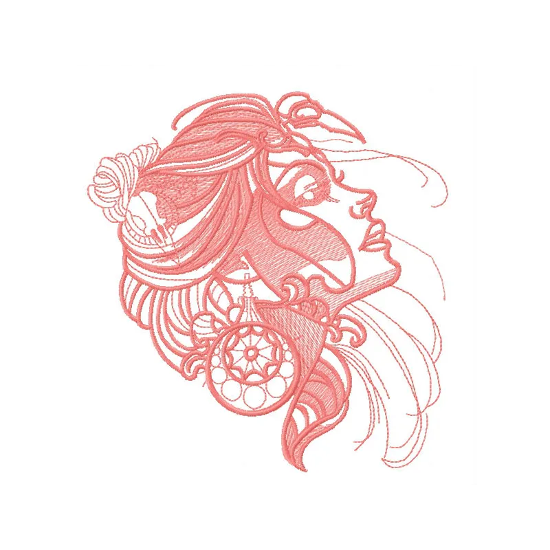 Preview of the Exotic Beauty 2 embroidery design, featuring intricate patterns ideal for girls and women.