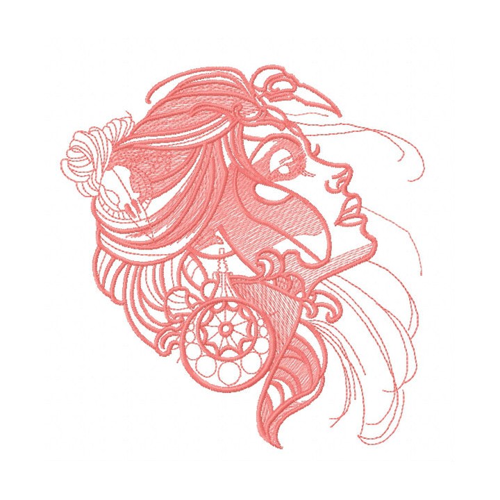 Exotic beauty 2 embroidery design - Embroidery Design