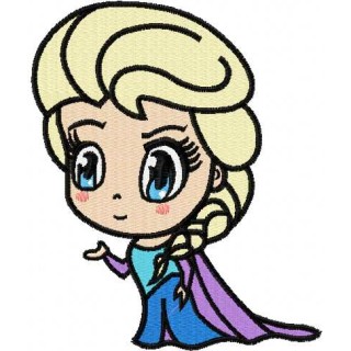 Elsa Chibi 3 embroidery design - Embroidery Design