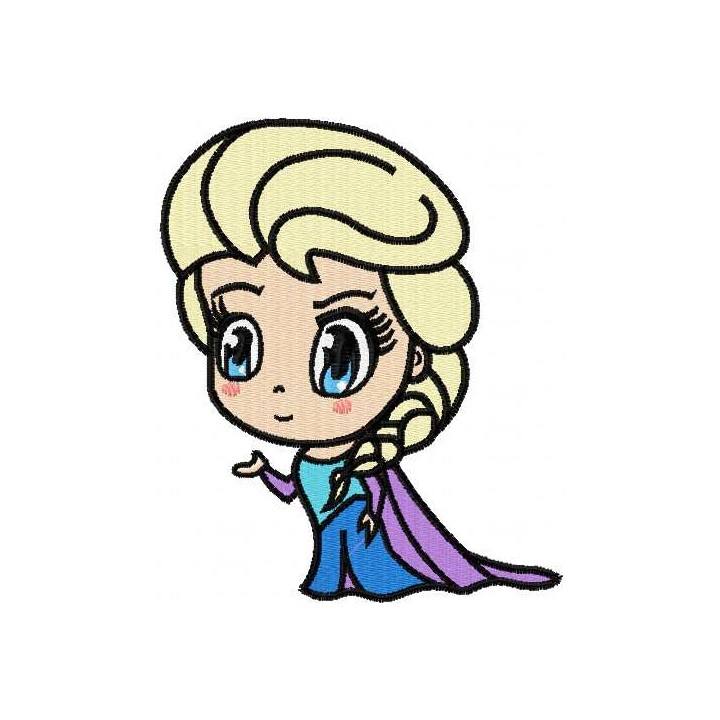 Elsa Chibi 3 embroidery design - Embroidery Design