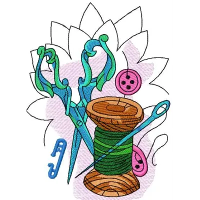 Needlework set embroidery design featuring creative patterns for embellishing various fabrics and projects.