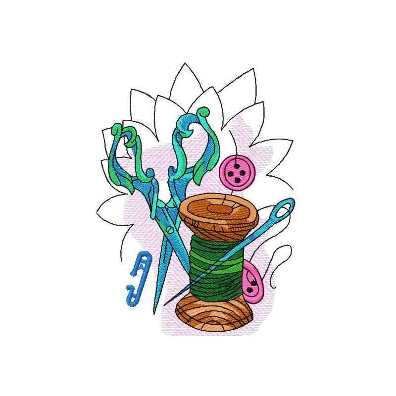 Needlework set embroidery design featuring creative patterns for embellishing various fabrics and projects.