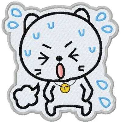 Preview of the Sticker Angry Kitty embroidery design featuring a playful kitty motif for creative stitching projects.