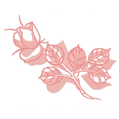 Nice rose embroidery design showcasing a beautiful floral motif, perfect for embellishing fabrics like t-shirts and tote bag…