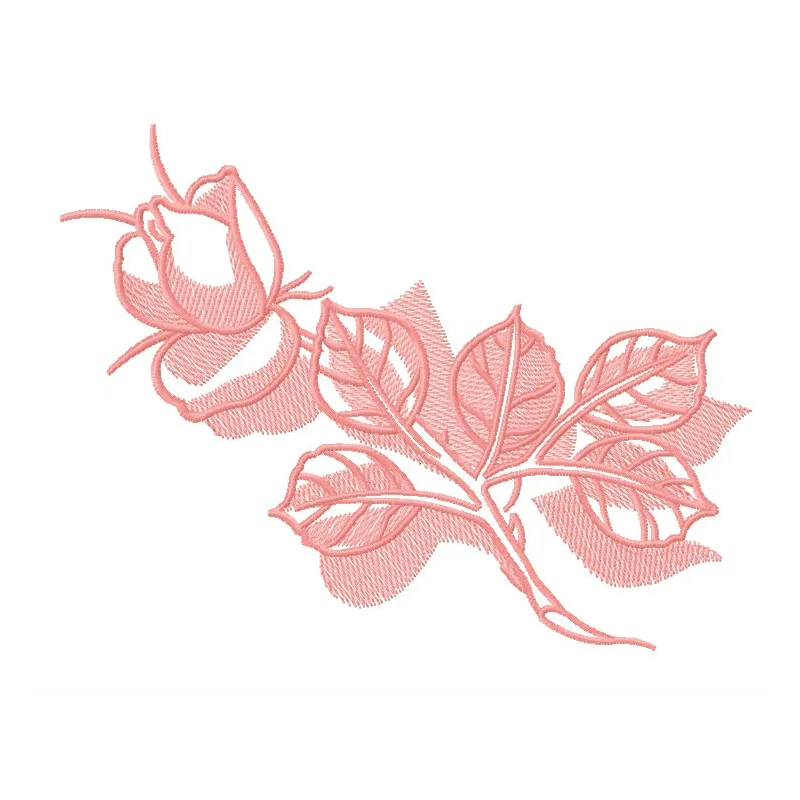 Nice rose embroidery design showcasing a beautiful floral motif, perfect for embellishing fabrics like t-shirts and tote bag…