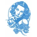 Femme Fatale 2 embroidery design showcasing a stylish, bold motif for girls and women, ideal for various projects.