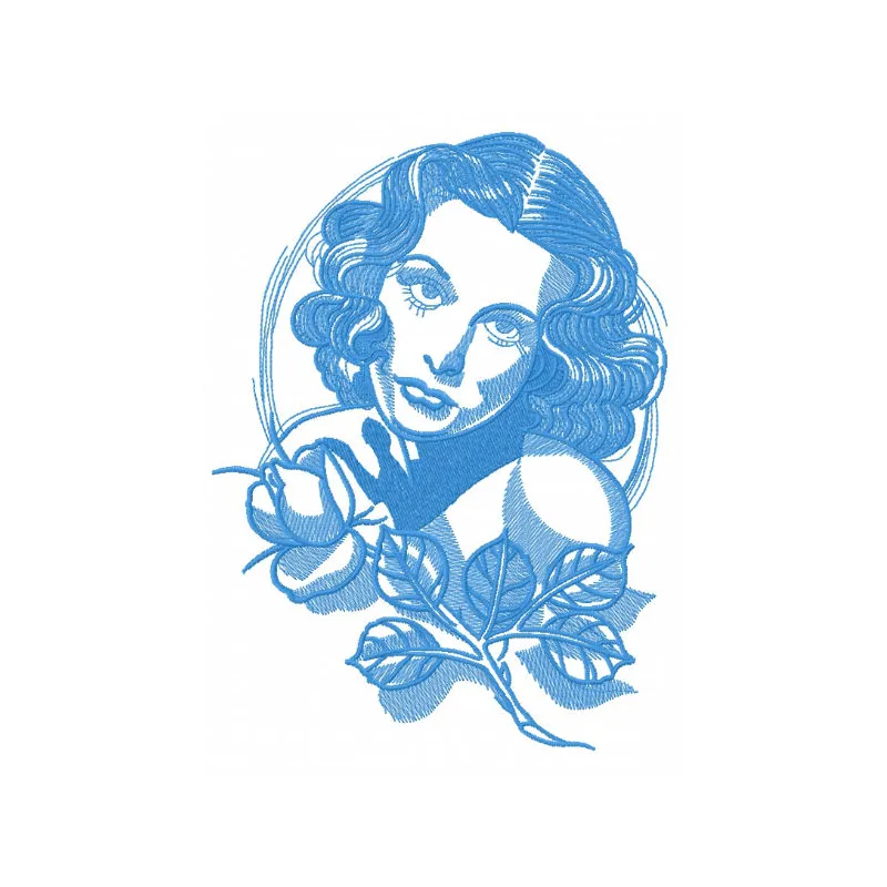 Femme Fatale 2 embroidery design showcasing a stylish, bold motif for girls and women, ideal for various projects.