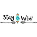 Preview of the Stay Wild 2 embroidery design featuring tribal symbols, ideal for stitching on various fabrics.