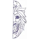 Crystal lion embroidery design showcasing intricate stitching patterns for animal-themed projects.