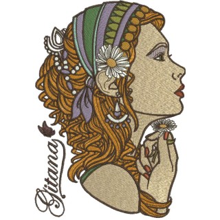Gitana embroidery design - Embroidery Design