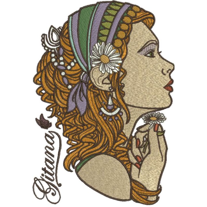 Gitana embroidery design - Embroidery Design