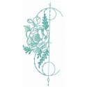 Floral decoration element embroidery design showcasing intricate flower motifs for creative stitching projects.