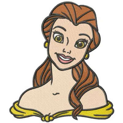 Pretty Belle embroidery design inspired by Beauty and the Beast, showcasing delicate stitched motifs for creative projects.