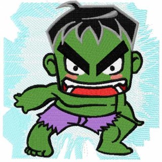 Incredible Hulk chibi embroidery design - Embroidery Design