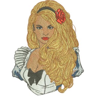 Alice in Wonderland new look embroidery design - Embroidery Design