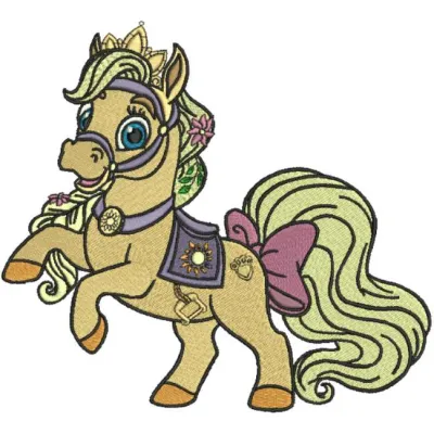 Blondie 3 embroidery design featuring a whimsical palace pet, perfect for stitching on t-shirts and tote bags.