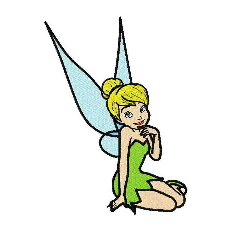 Preview of Tinkerbell 28 embroidery design featuring a whimsical fairy motif, ideal for various fabric projects.