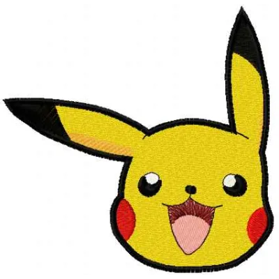 Pikachu 5 embroidery design featuring a cute Pokemon character, ideal for stitching on t-shirts and hoodies.