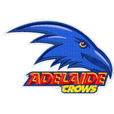 Adelaide Crows logo embroidery design showcasing vibrant stitching patterns for Australian Football League fans.