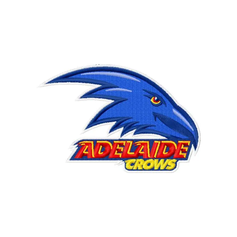 Adelaide Crows logo embroidery design showcasing vibrant stitching patterns for Australian Football League fans.