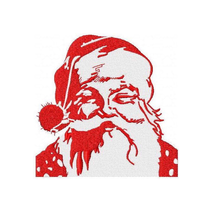 Santa Claus red and white embroidery design - Embroidery Design