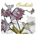 Orchids embroidery design showcasing intricate floral patterns for creative stitching on various fabric projects.
