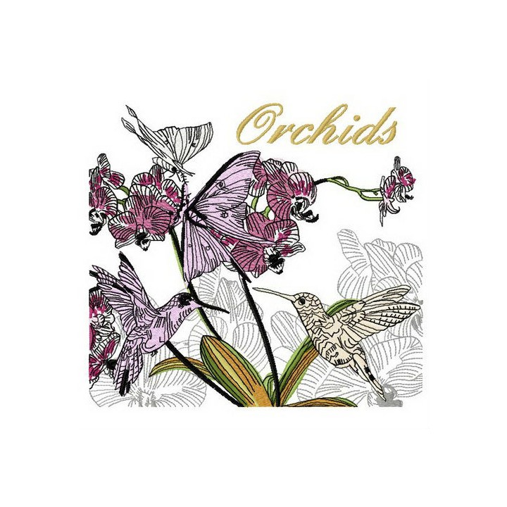 Orchids embroidery design - Embroidery Design
