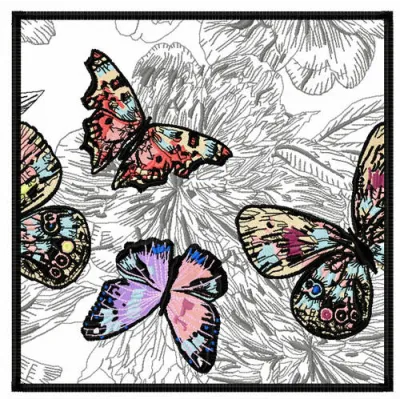 Preview of Butterfly's World 4 embroidery design featuring intricate butterfly motifs for creative stitching.
