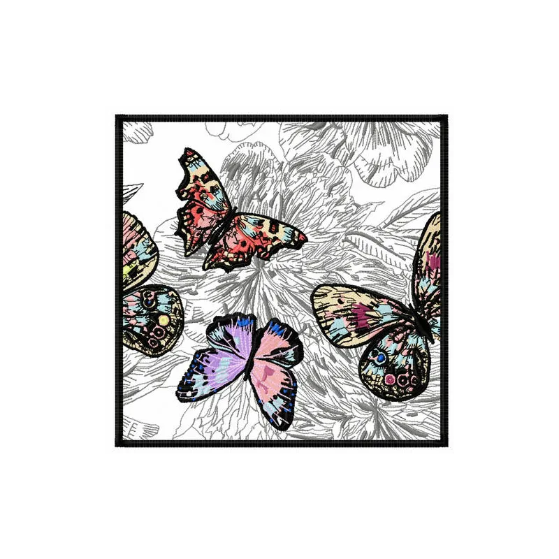 Preview of Butterfly's World 4 embroidery design featuring intricate butterfly motifs for creative stitching.