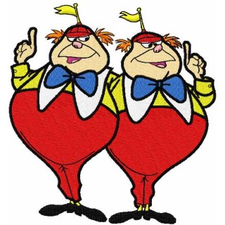 Tweedledee and Tweedledum embroidery design - Embroidery Design