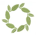 Leaf wreath embroidery design showcasing intricate floral motifs for creative stitching projects.