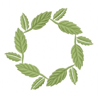 Leaf wreath embroidery design - Embroidery Design